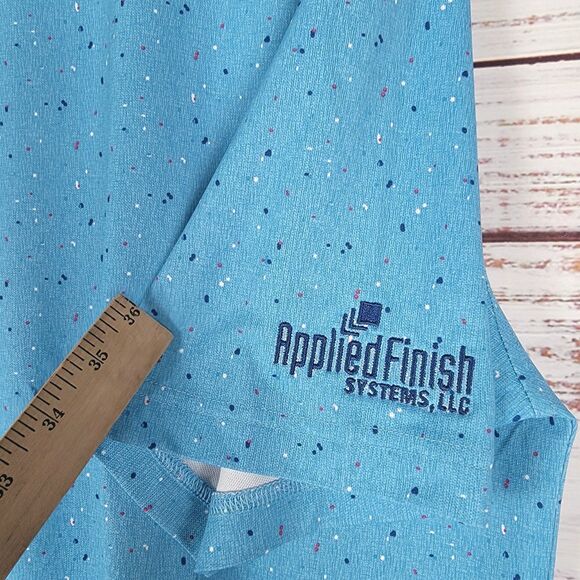 FootJoy Tweed Textured Golf Polo Shirt Mens XL Blue Speckled LOGO Embroidered - Picture 4 of 9